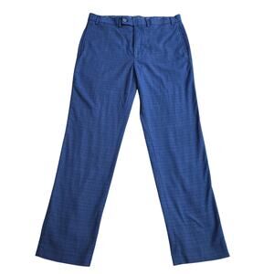 Ralph Lauren Men Vtg 90s Classic Fit Stretch Blue Plaid Trouser Dress Pant 36x32